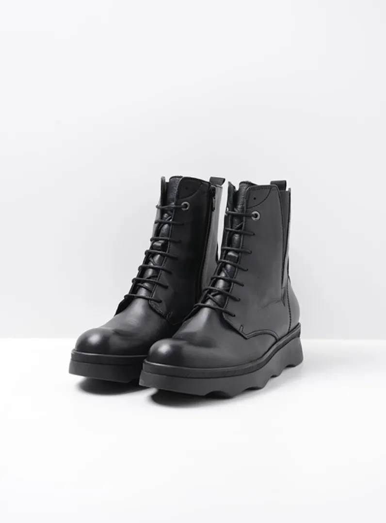 Clearance Wolky Akita HV - zwart leer zwartleer