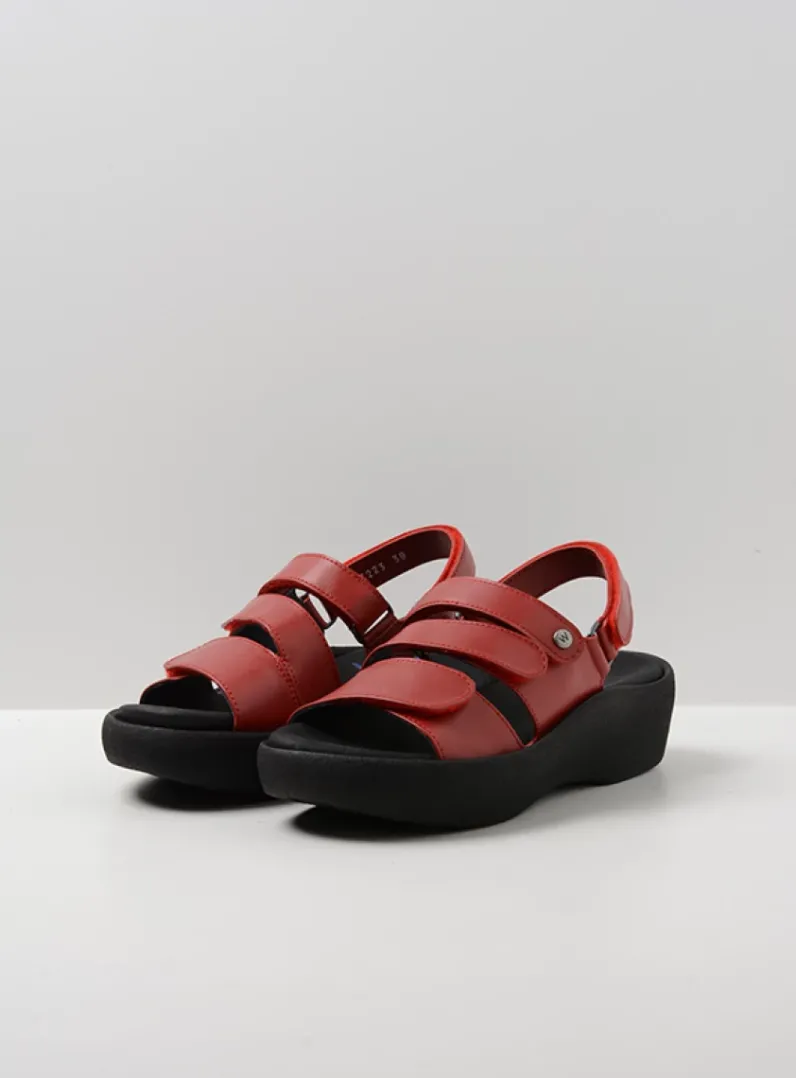 Sale Wolky Avalon - rood leer roodleer