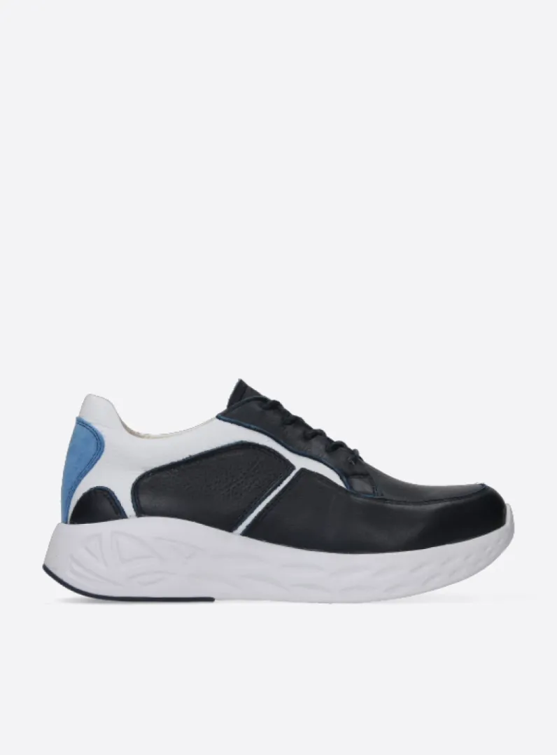Shop Wolky Bounce - wit/blauw combi leer wit/blauwcombileer