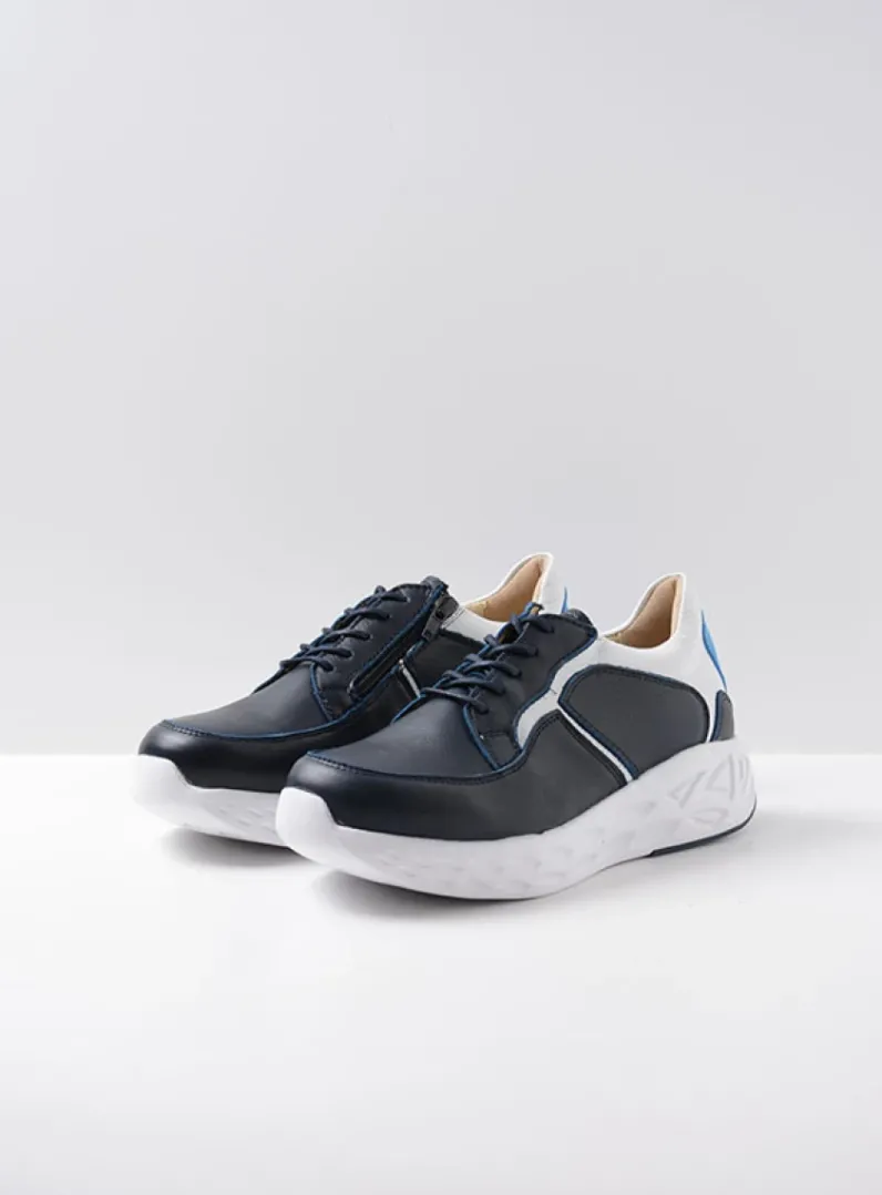 Shop Wolky Bounce - wit/blauw combi leer wit/blauwcombileer
