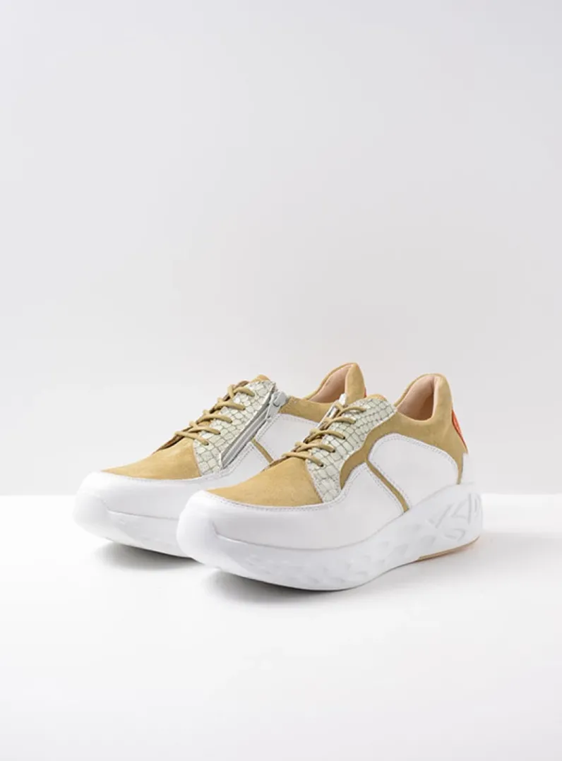 Fashion Wolky Bounce - wit/groen combi leer wit/groencombileer