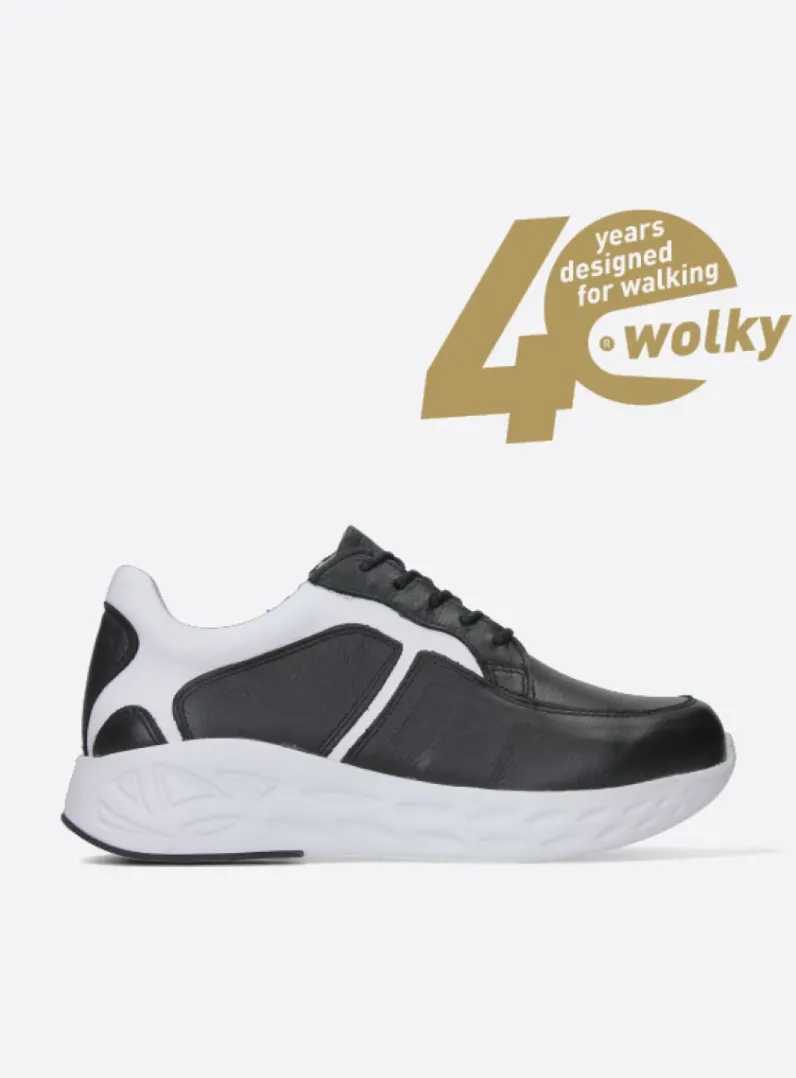Online Wolky Bounce - zwart/wit leer zwart/witleer