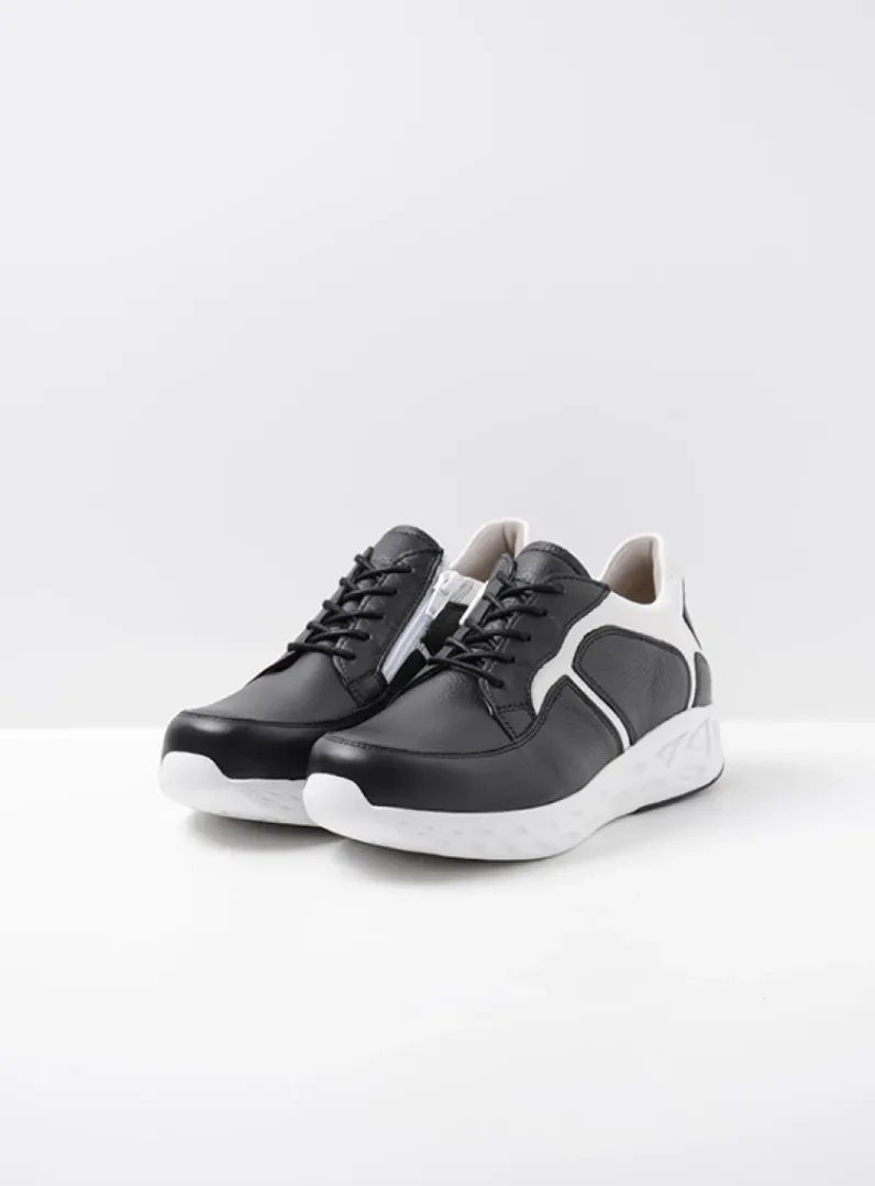 Online Wolky Bounce - zwart/wit leer zwart/witleer