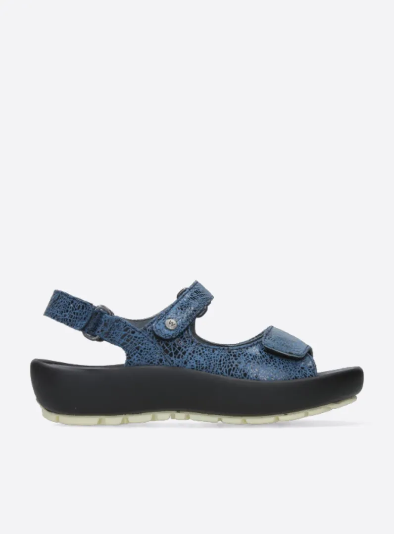 Store Wolky Brasilia - denim blauw leer denimblauwleer