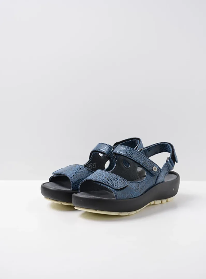 Store Wolky Brasilia - denim blauw leer denimblauwleer