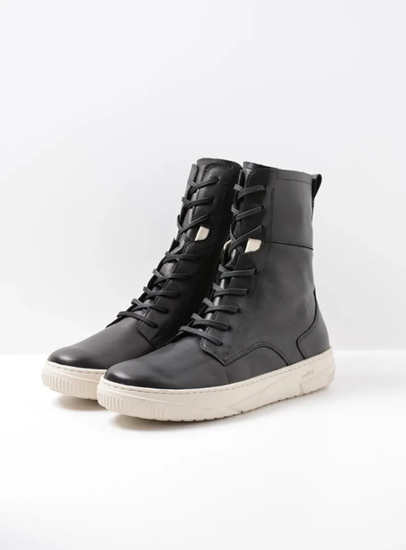 Clearance Wolky Check - zwart leer zwartleer