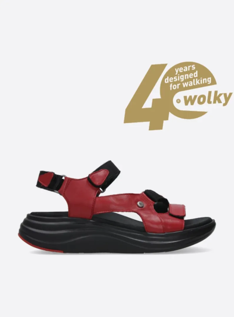 Sale Wolky Cirro - rood leer roodleer