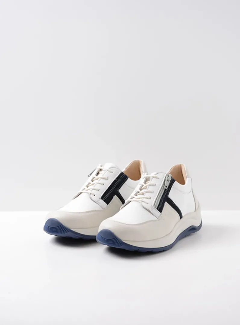 Store Wolky Comrie - wit/denim combi leer wit/denimcombileer