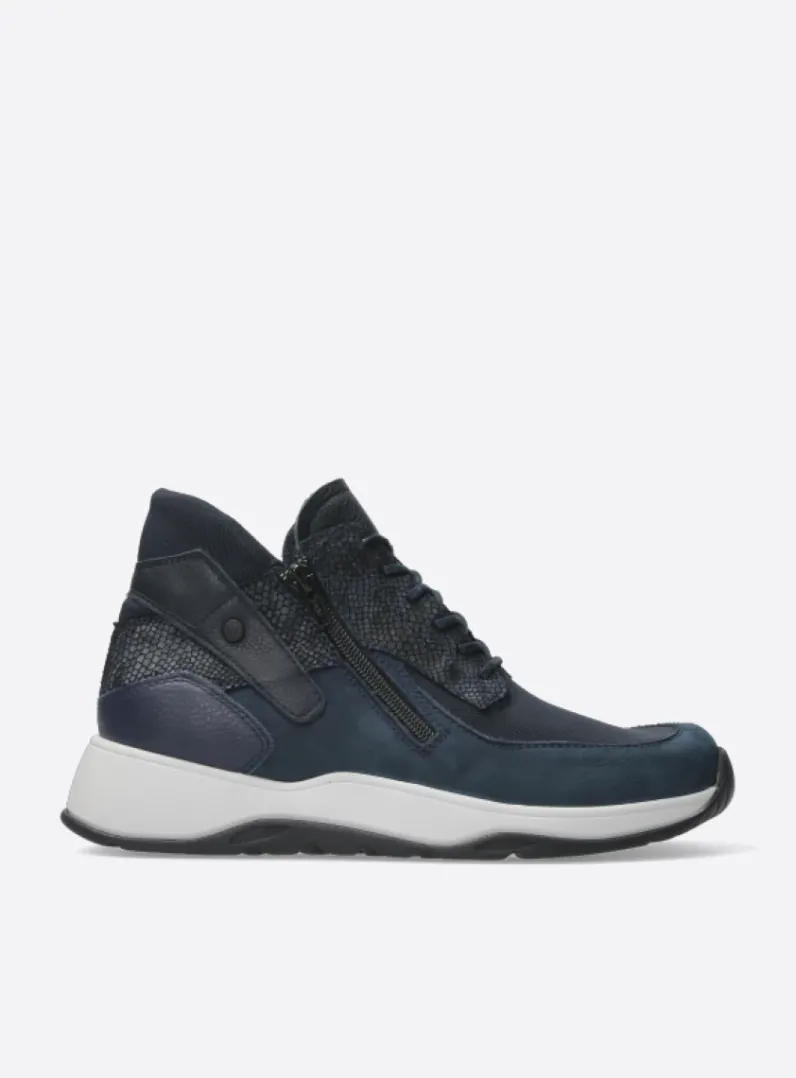 Shop Wolky Crown S2F - blauw stretchleer blauwstretchleer