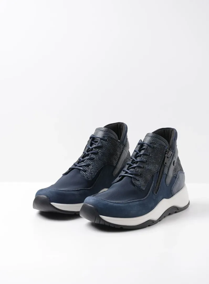 Shop Wolky Crown S2F - blauw stretchleer blauwstretchleer