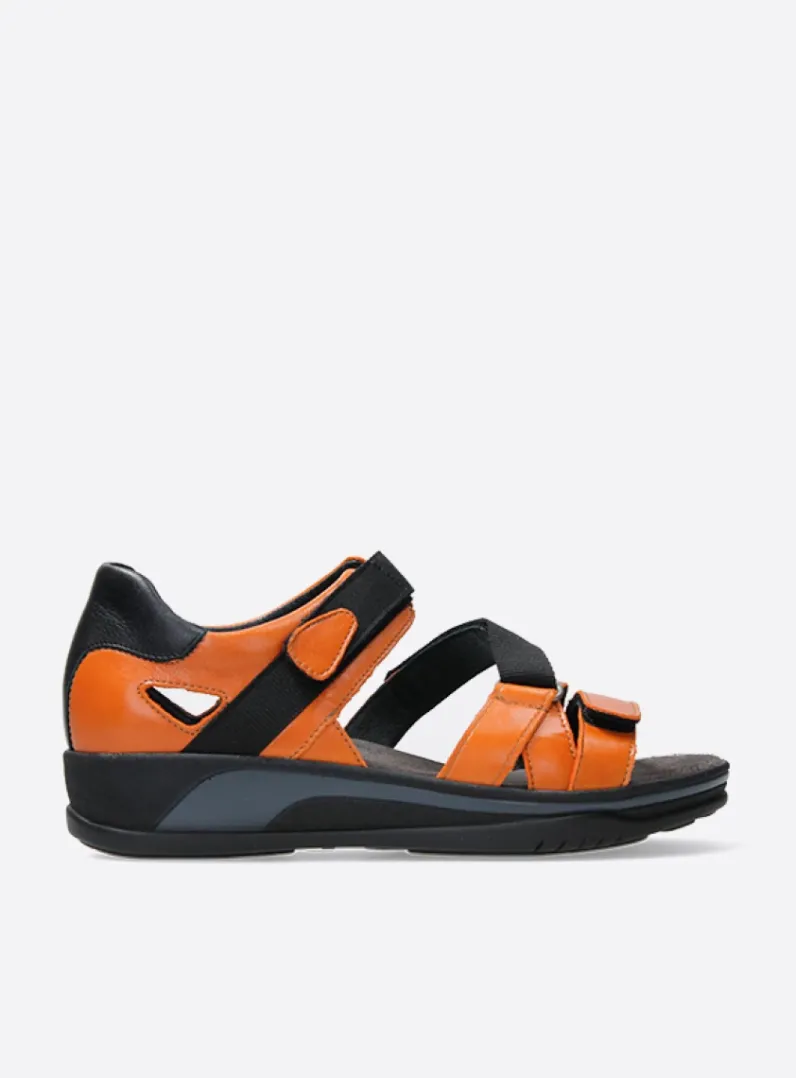 Outlet Wolky Desh - oranje leer oranjeleer