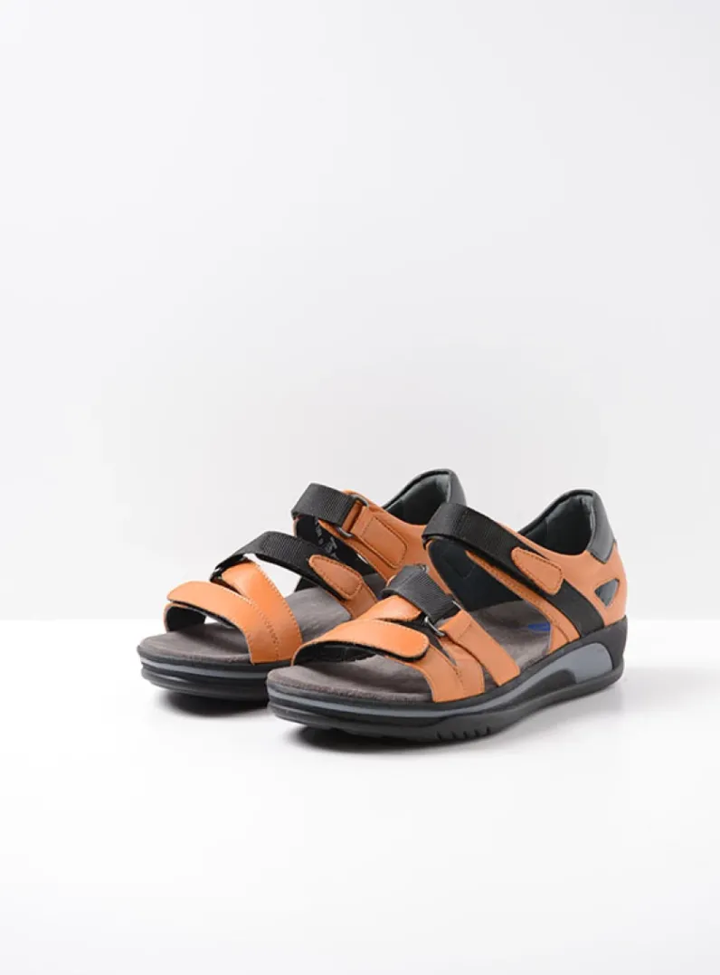 Outlet Wolky Desh - oranje leer oranjeleer