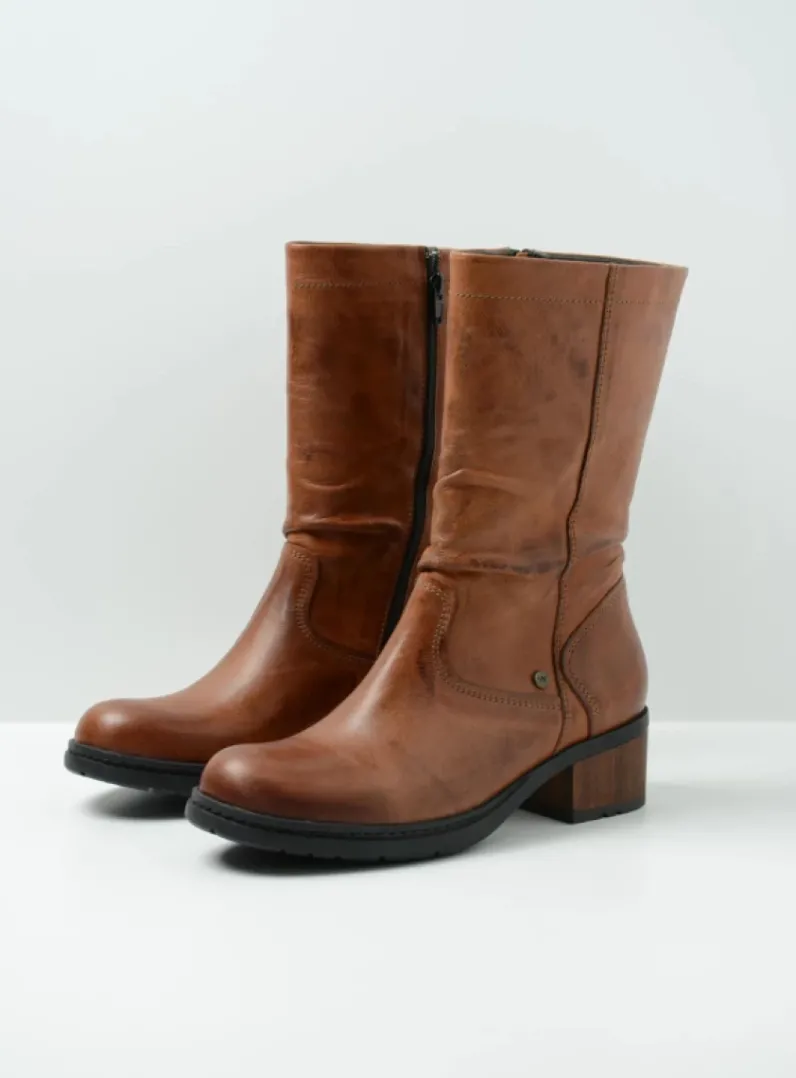 Shop Wolky Edmonton - cognac leer cognacleer