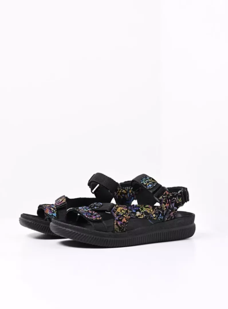 Sale Wolky Energy Lady - zwart/multi flower nubuck