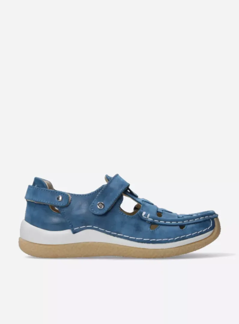 Discount Wolky Esperanza - blauw effectleer blauweffectleer