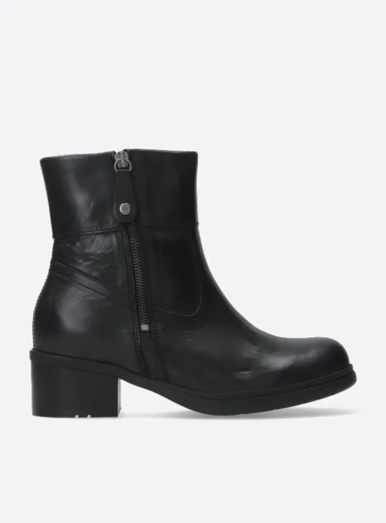 Discount Wolky Fairview XW - zwart leer zwartleer