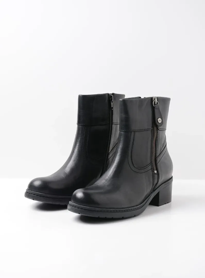 Discount Wolky Fairview XW - zwart leer zwartleer