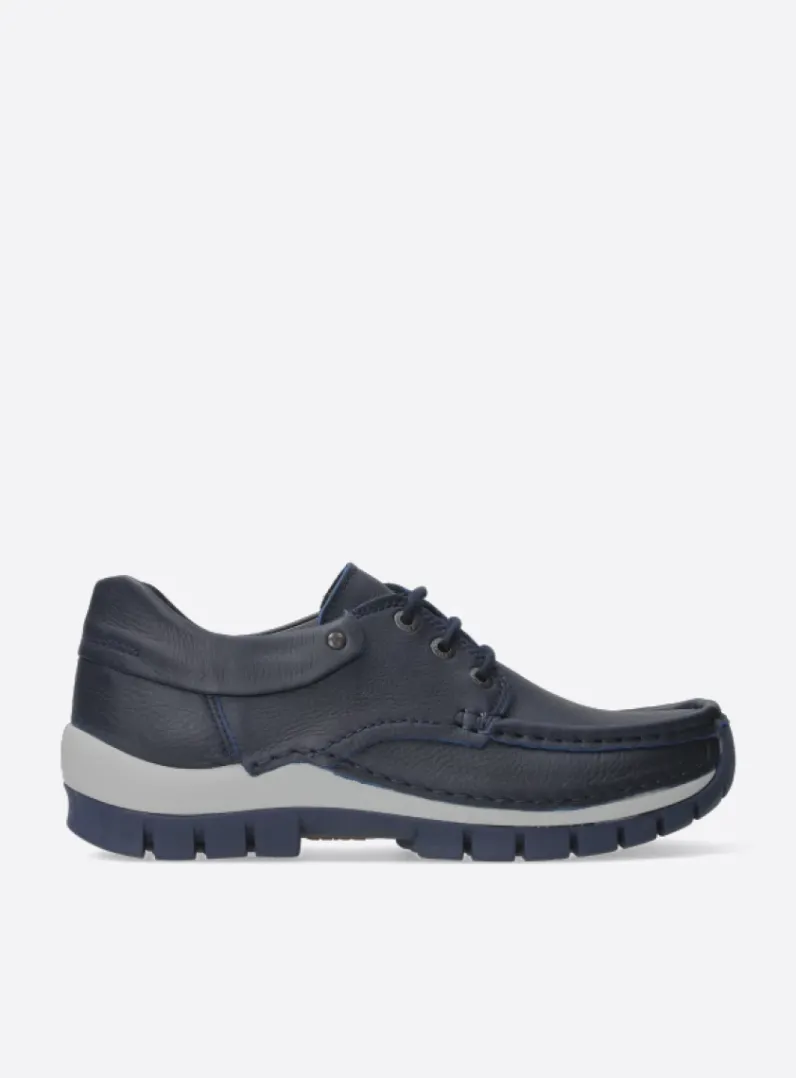 Fashion Wolky Fly - blauw leer blauwleer