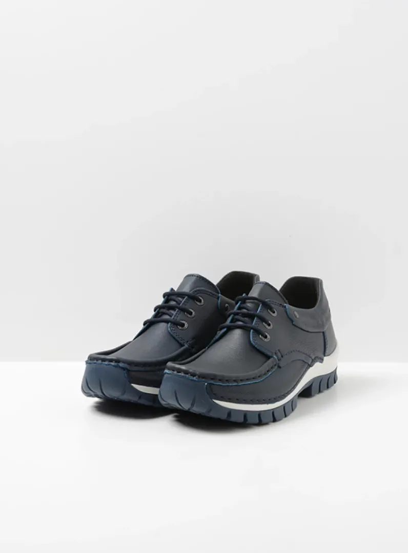 Fashion Wolky Fly - blauw leer blauwleer