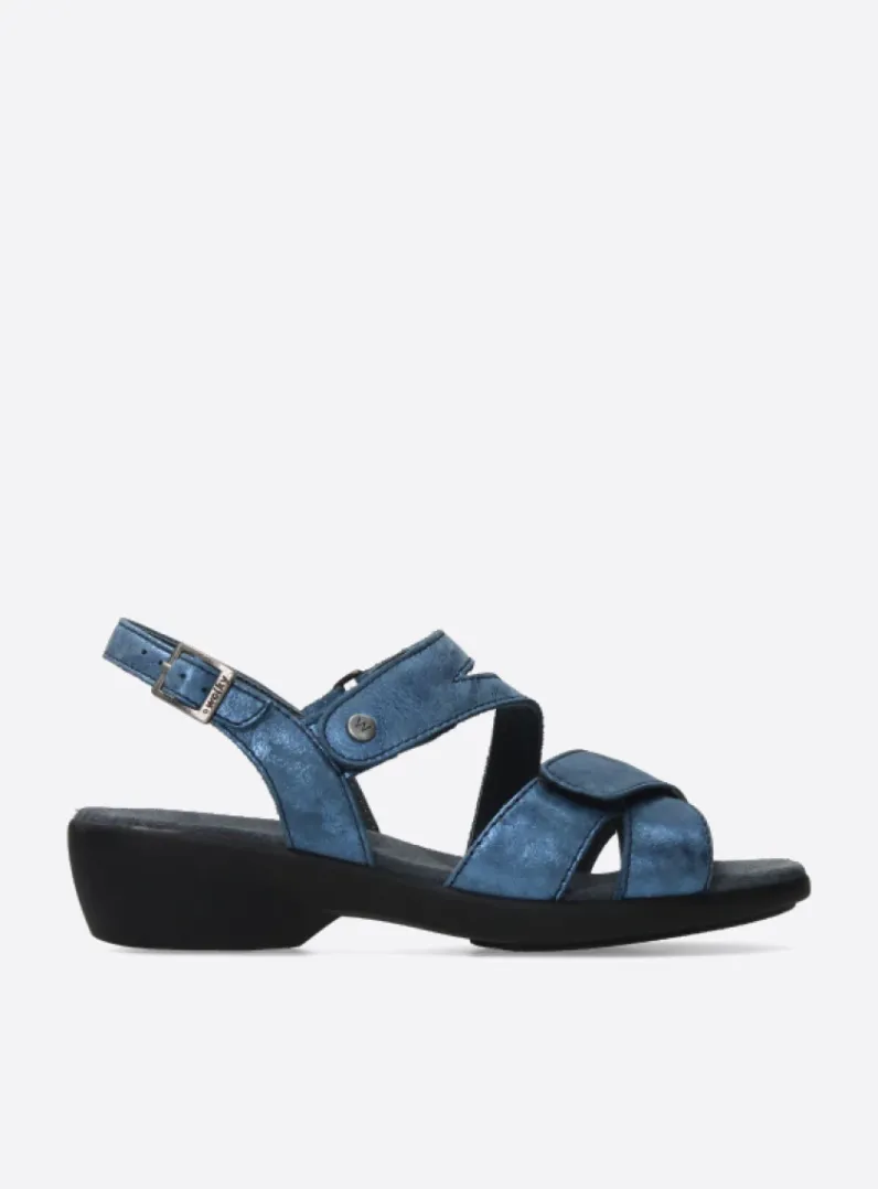 Online Wolky Fria - denim blauw leer denimblauwleer