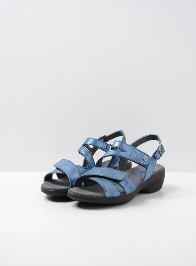 Online Wolky Fria - denim blauw leer denimblauwleer