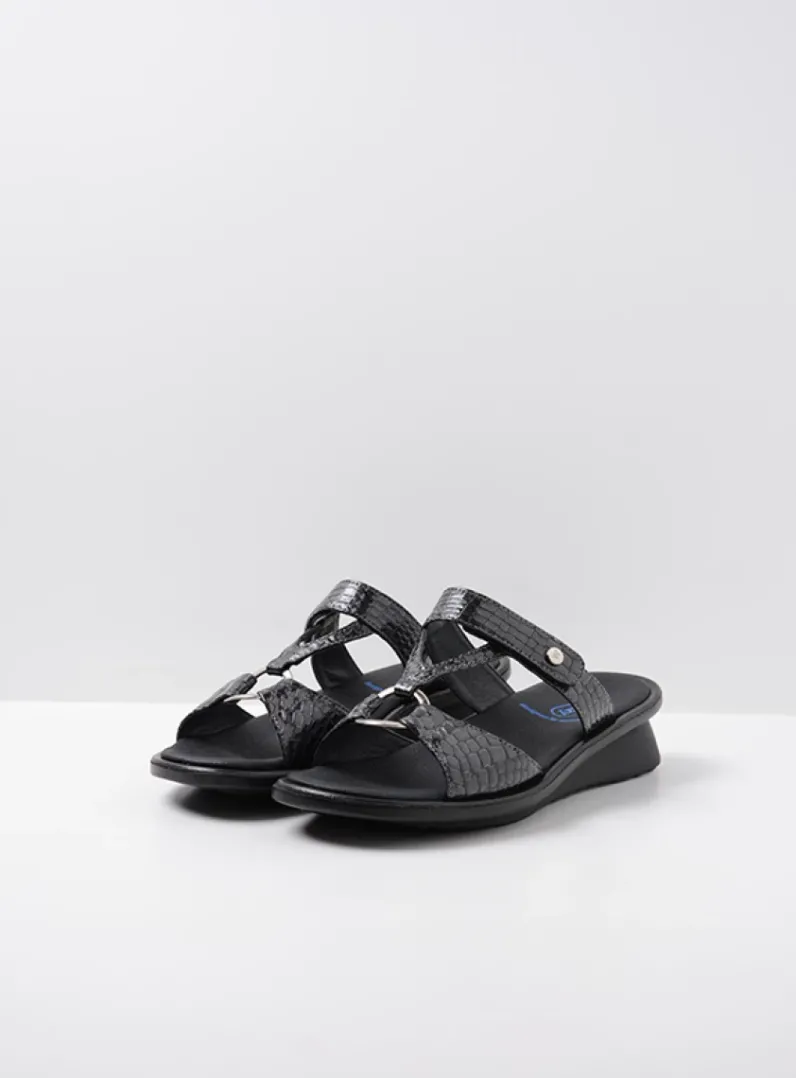 Shop Wolky Isa - antraciet crocolook lakleer antracietcrocolooklakleer