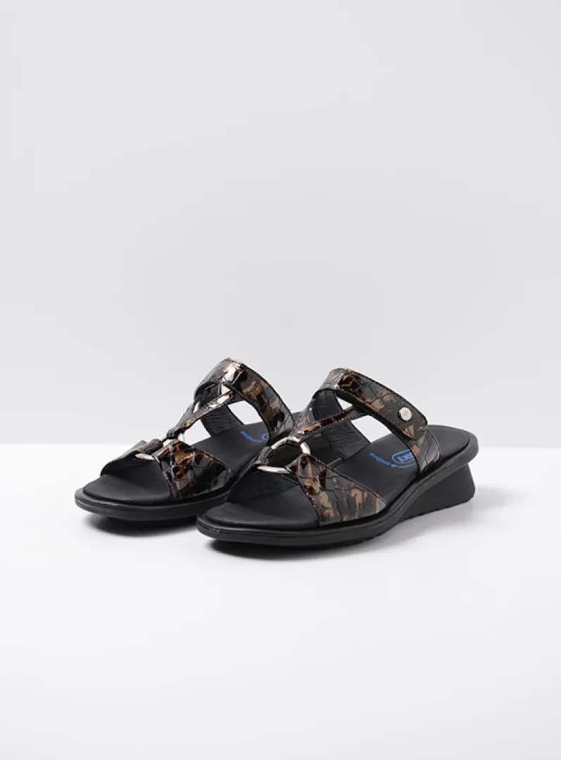 Shop Wolky Isa - brons croco lakleer bronscrocolakleer