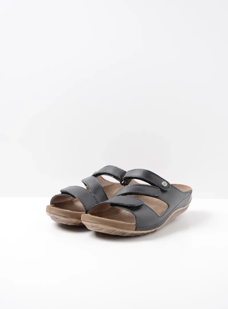 Store Wolky Jasper - zwart leer zwartleer