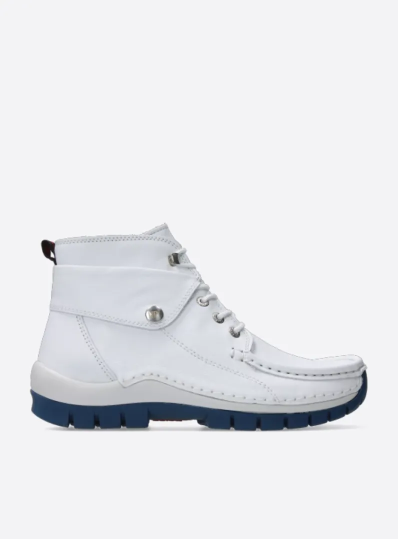 Discount Wolky Jump Summer - wit/blauw leer wit/blauwleer