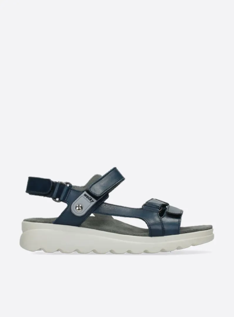 Outlet Wolky Mile - blauw leer blauwleer