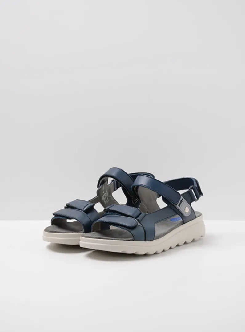 Outlet Wolky Mile - blauw leer blauwleer