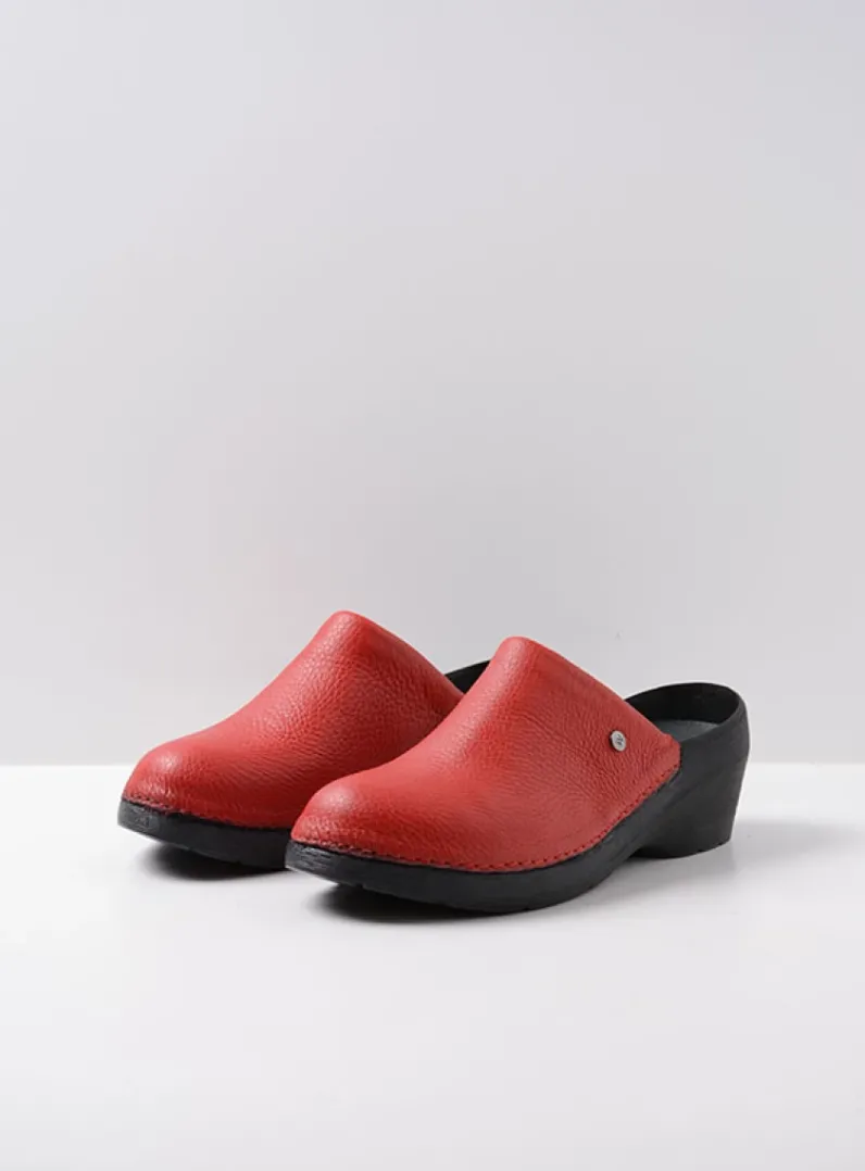 Best Wolky Multi Clog - rood leer roodleer