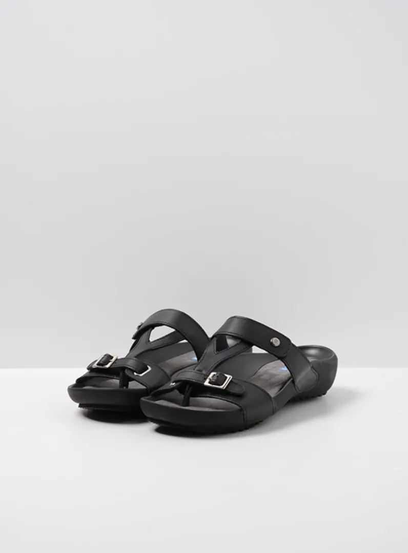 Outlet Wolky O'Connor - zwart leer zwartleer