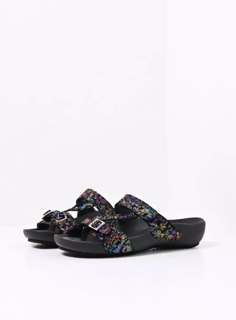 Clearance Wolky O'Connor - zwart/multi flower nubuck