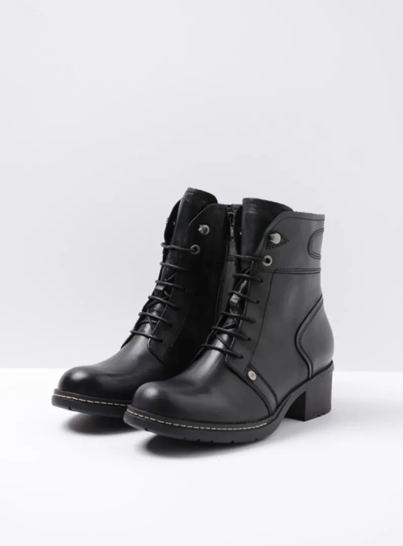 Store Wolky Red Deer CW - zwart leer zwartleer