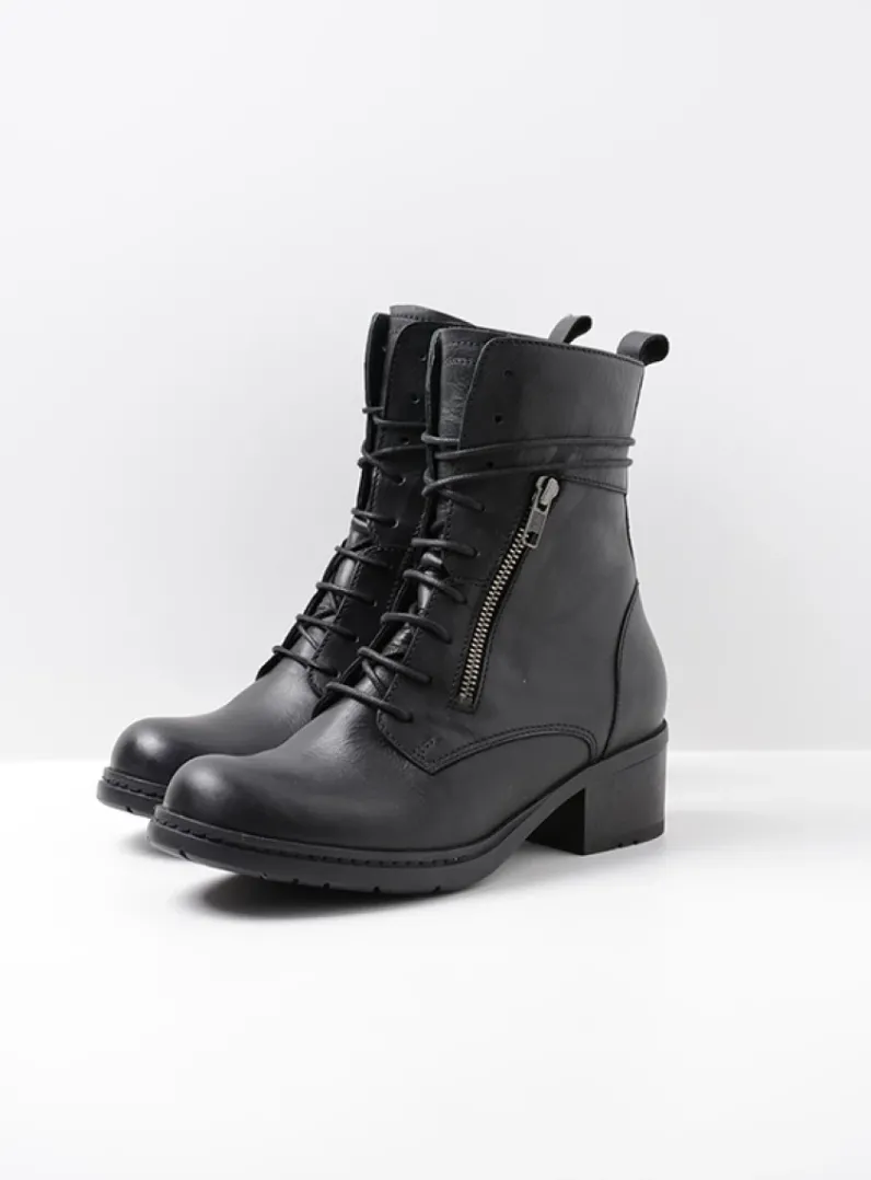 Outlet Wolky Rimbley - zwart leer zwartleer
