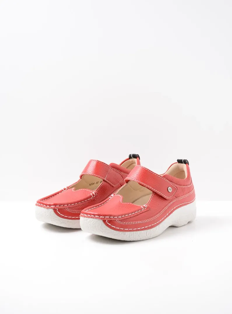 Fashion Wolky Roll Combi - rood leer roodleer