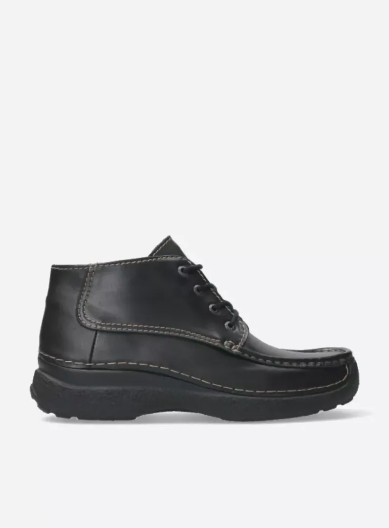 New Wolky Roll Moc Men - zwart leer zwartleer