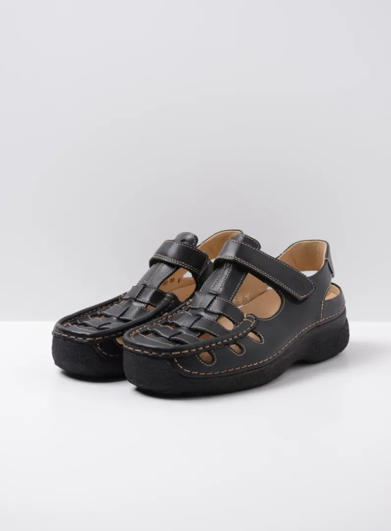 Cheap Wolky Roll Sandal Men - zwart leer zwartleer