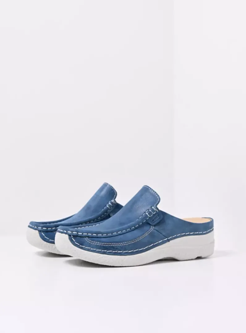 Sale Wolky Roll Slide - blauw effectleer blauweffectleer