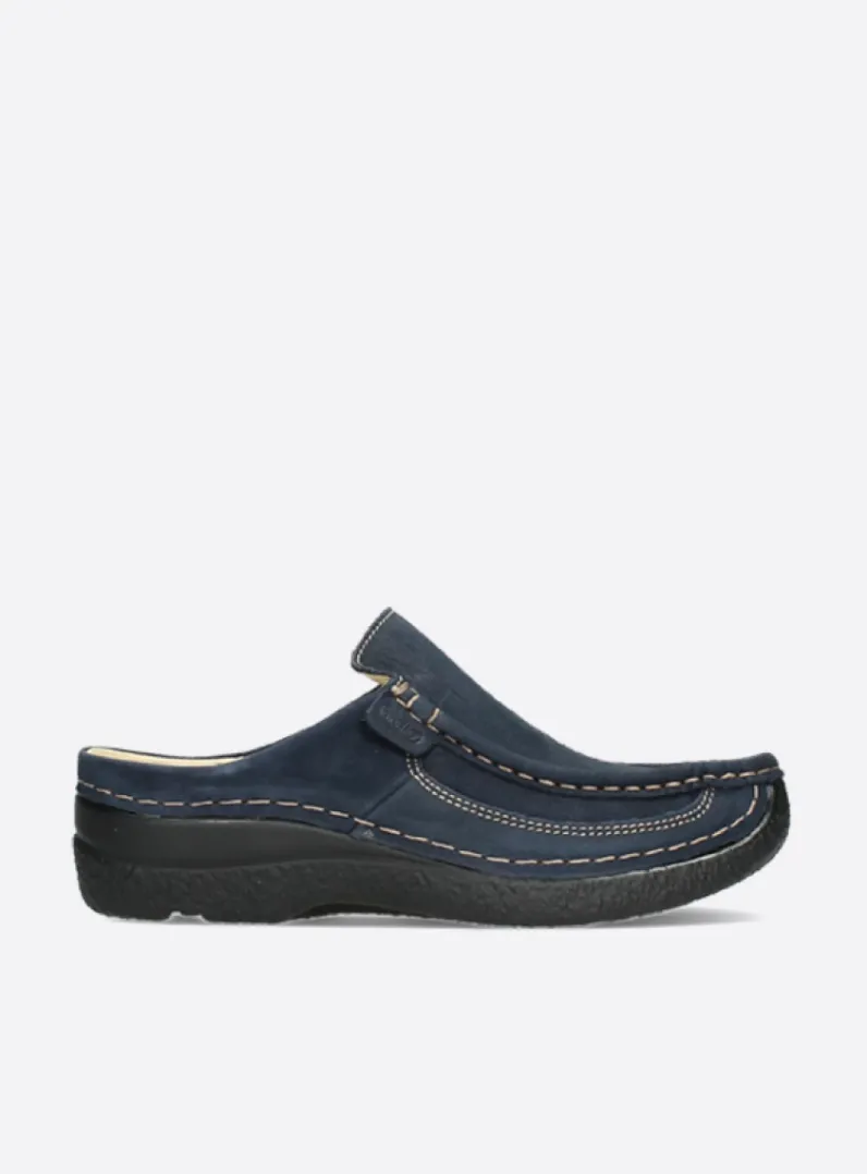 Best Wolky Roll Slide - blauw nubuck blauwnubuck