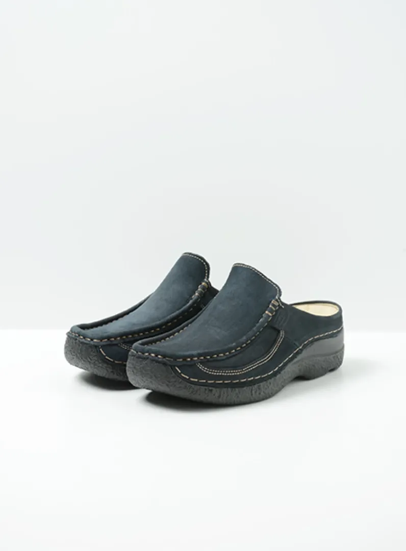 Best Wolky Roll Slide - blauw nubuck blauwnubuck