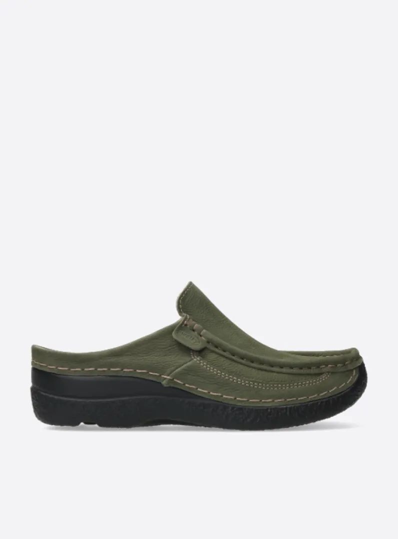 Sale Wolky Roll Slide - pesto groen nubuck pestogroennubuck