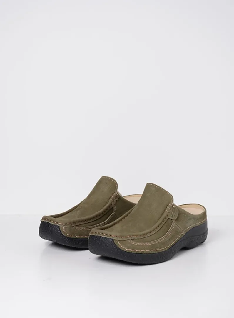 Sale Wolky Roll Slide - pesto groen nubuck pestogroennubuck