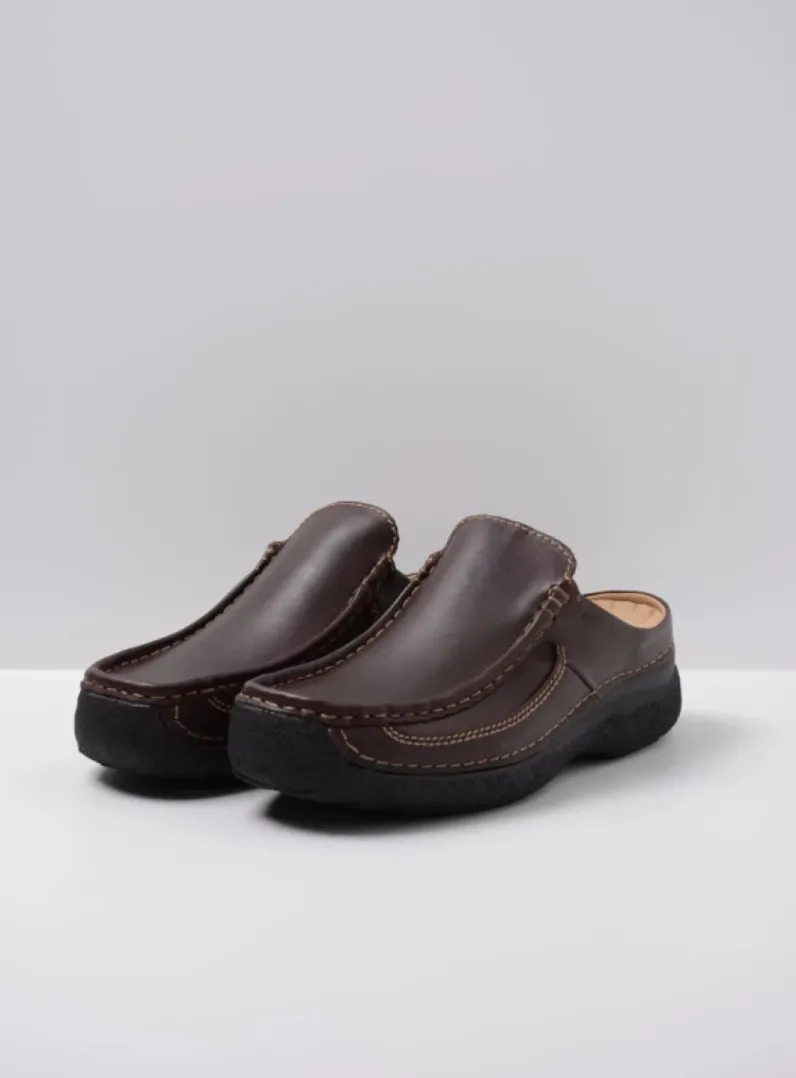 Online Wolky Roll Slide men - bruin leer bruinleer