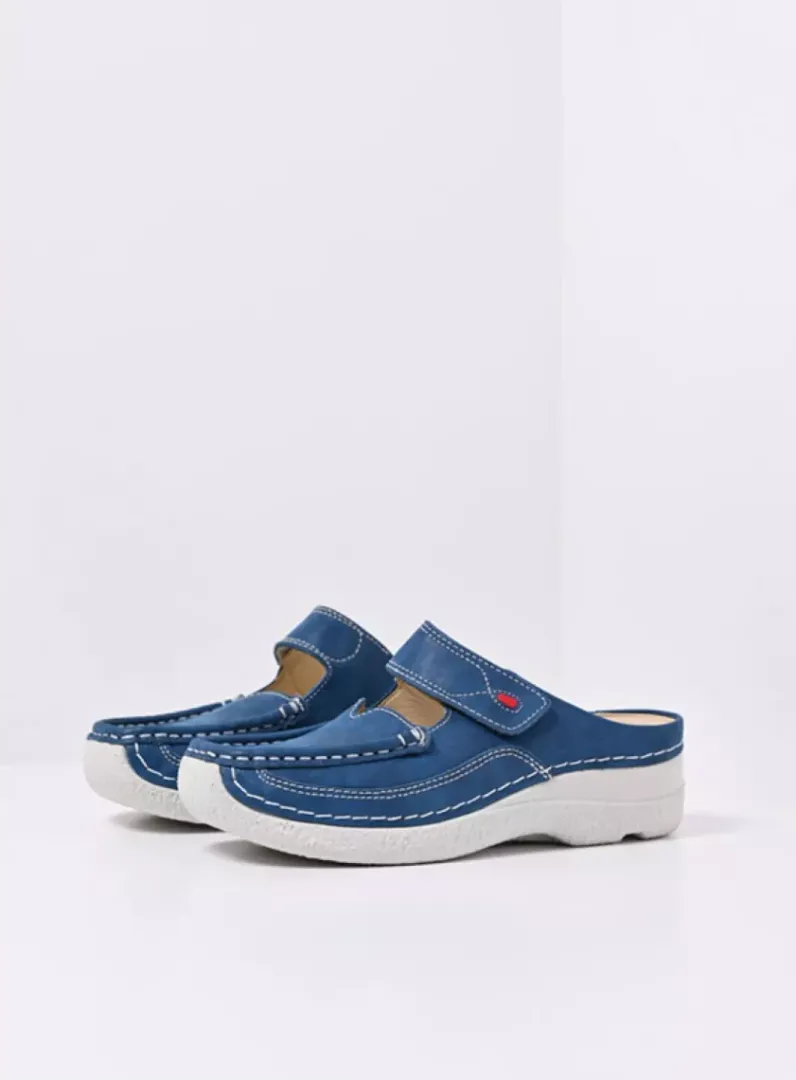 Sale Wolky Roll Slipper - blauw effectleer blauweffectleer