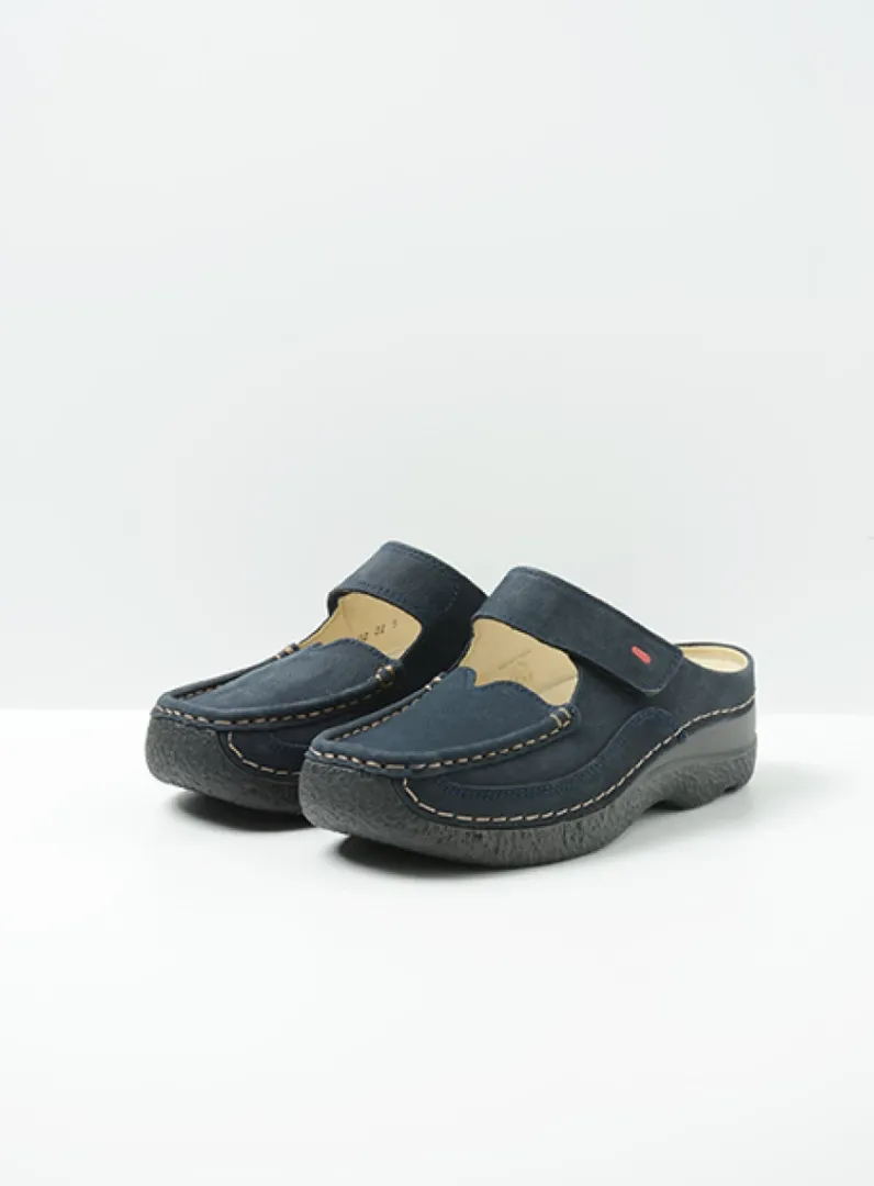 Best Wolky Roll Slipper - blauw nubuck blauwnubuck