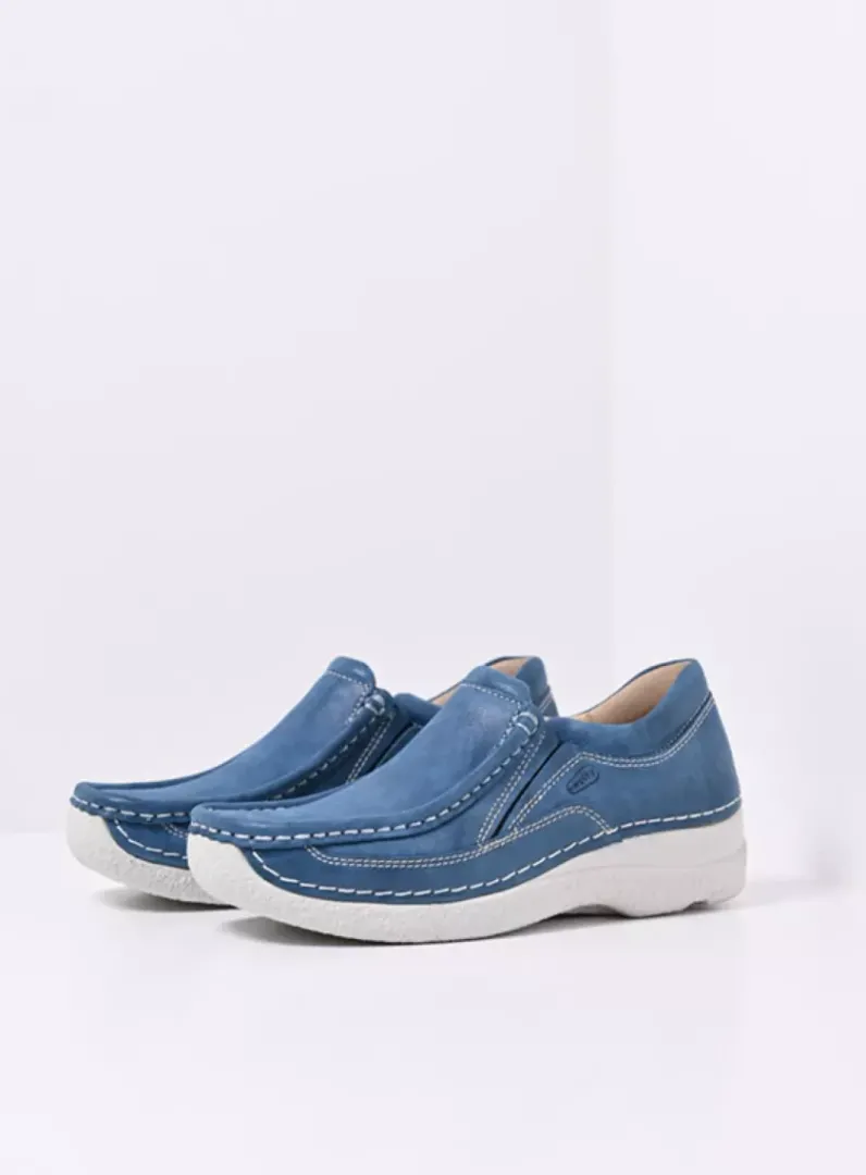 Outlet Wolky Roll Sneaker - blauw effectleer blauweffectleer