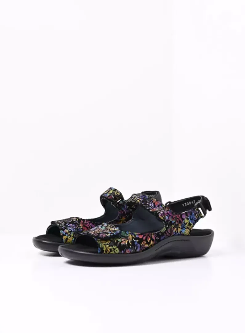 Best Wolky Salvia - zwart/multi flower nubuck