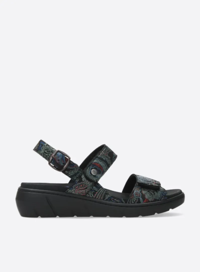 Discount Wolky Santorini - zwart/blauw suede zwart/blauwsuede